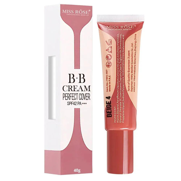 Miss Rose BB Cream Perfect Cover  Flawless Finish & Long-Lasting Foundation - Beige