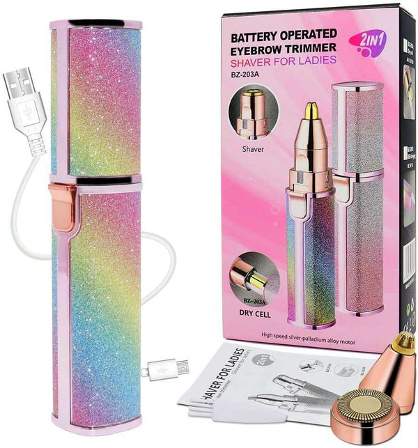 2-in-1 Eyebrow Trimmer – Painless Facial Hair Remover